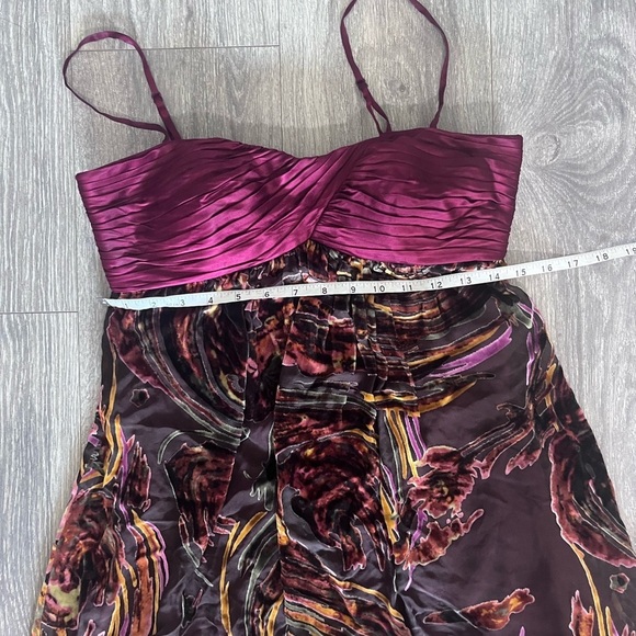 Y2K Decode 1.8 Burnout Velvet Mini Dress 4 Vintage silk Boho Festival Dress - Picture 10 of 11